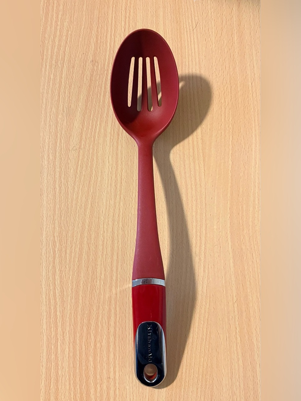 KITCHENAID RedSlotted Spoon Skimmer Serving Utesil Stir Large Heat Resistant 14”